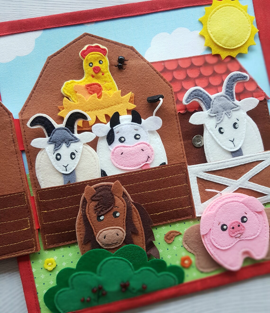 Farm Quiet Book Pattern Felt book template Felt farm animals Etsy