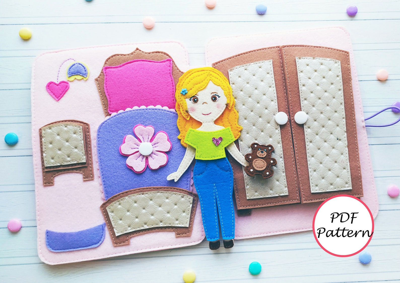 Dollhouse Quiet book pattern pdf Felt doll Pattern with Etsy