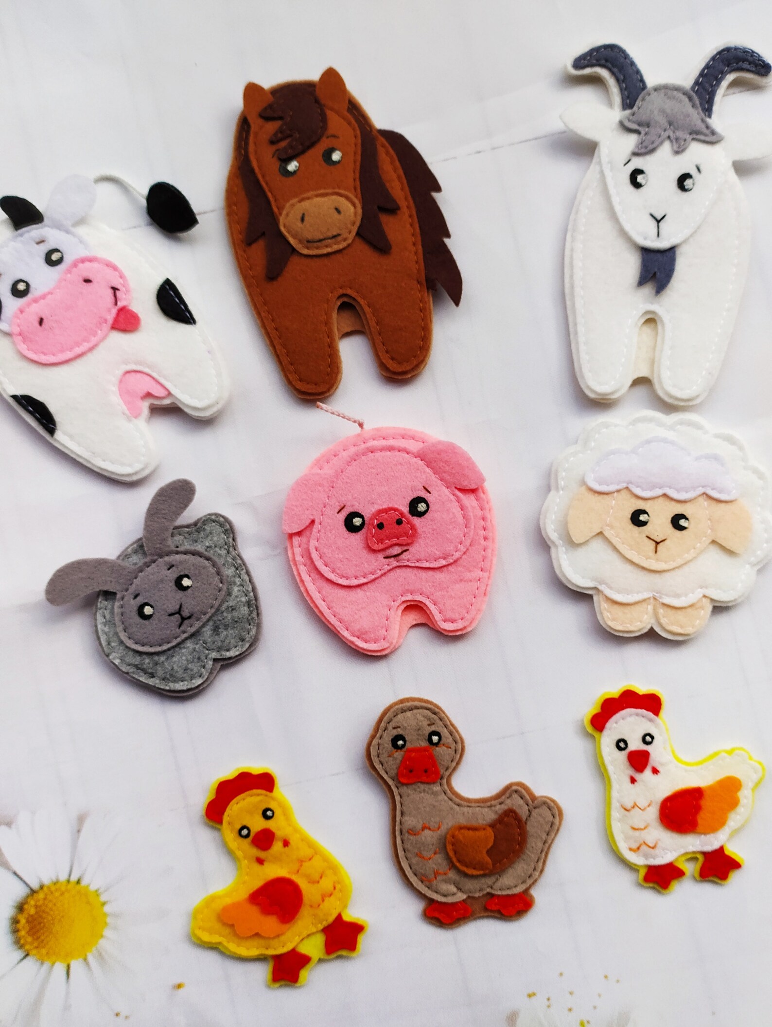 Felt farm Animals pattern Finger puppets toy pattern pdf Etsy