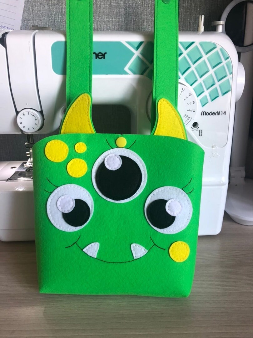 Felt scooter bag pdf pattern Kids monster bag tutorial Etsy