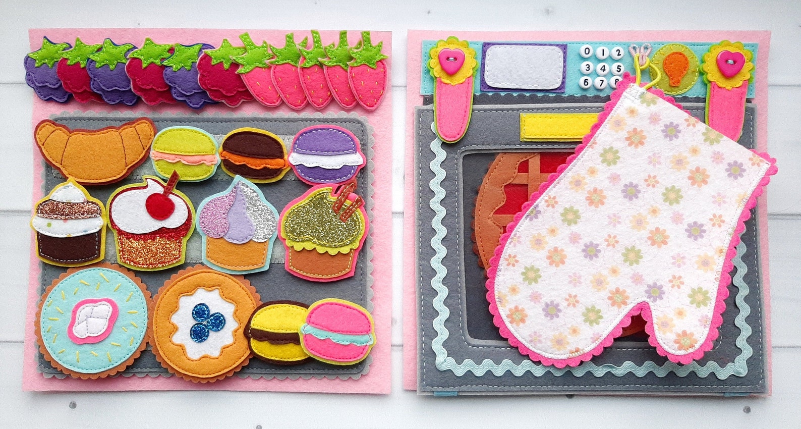 Quiet book Kitchen pattern pdf Cooking Felt book pattern Etsy