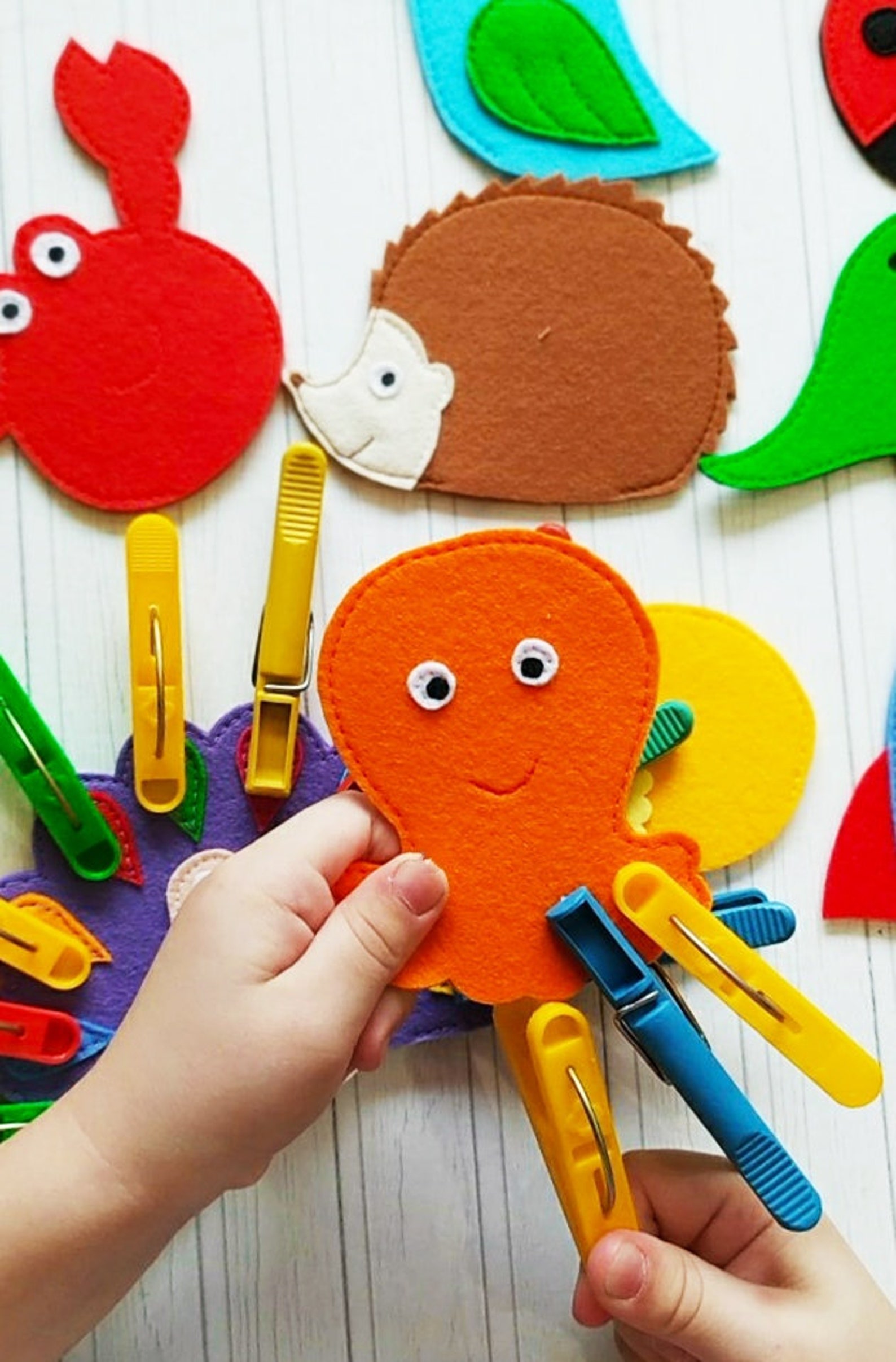 Felt Game PDF Pattern Clothespins game for toddlers Felt Etsy