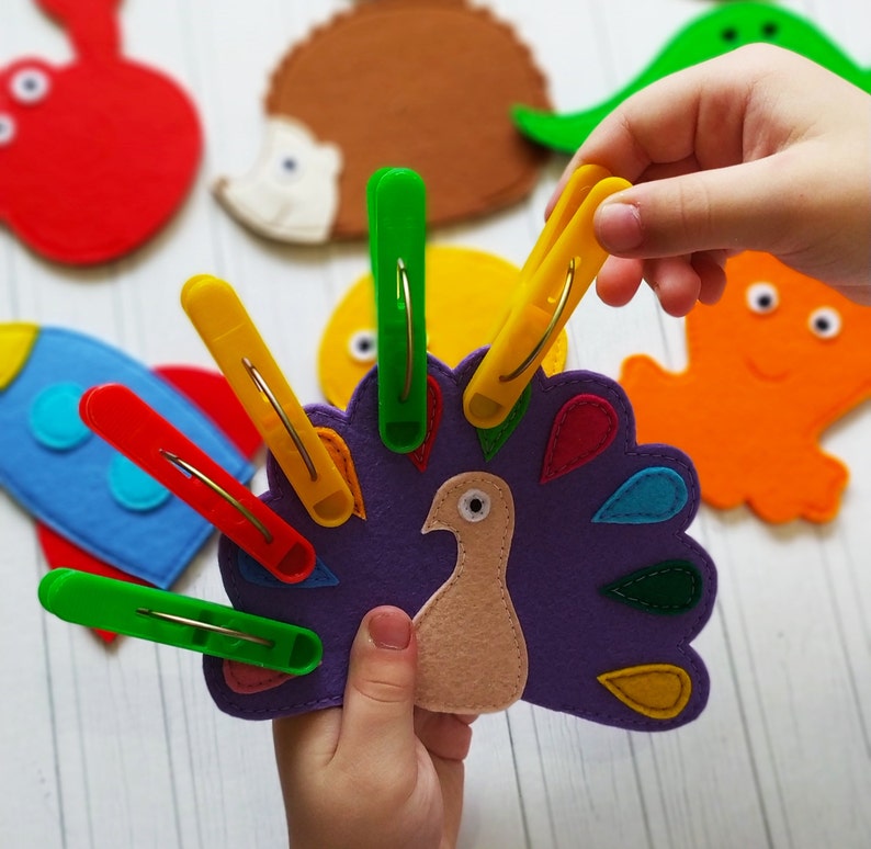 Felt Game PDF Pattern Clothespins Game for Toddlers Felt Etsy