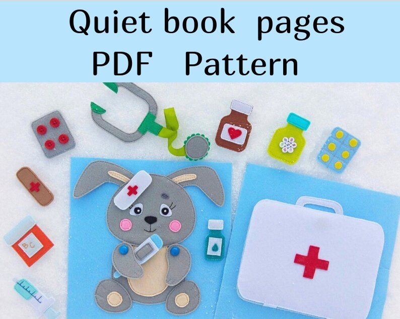 Doctor Quiet book Pattern Felt Medical bag Busy book pdf Etsy