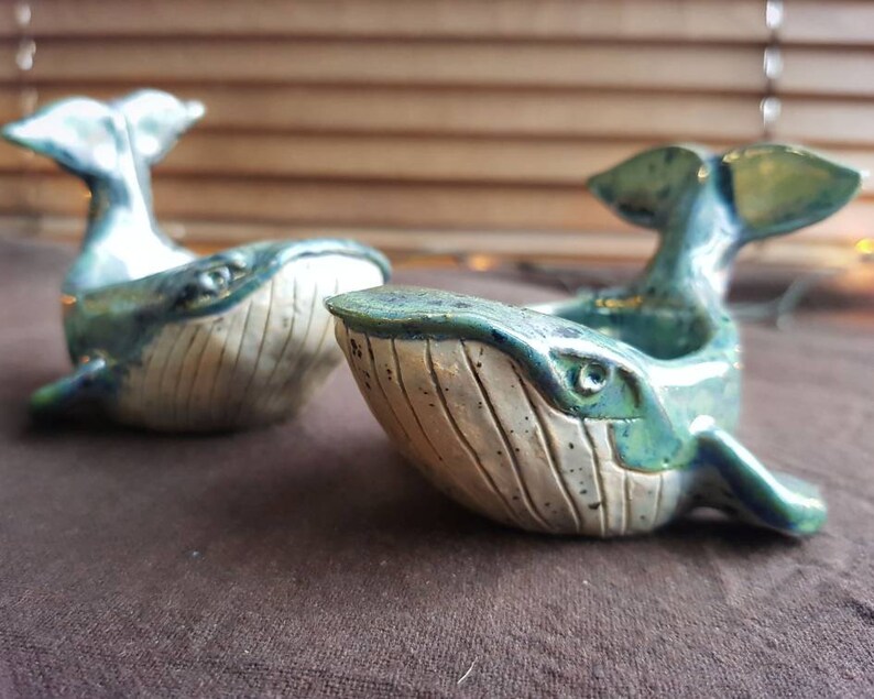 Whale candle holder Tea light candle holder Ceramic whale Etsy