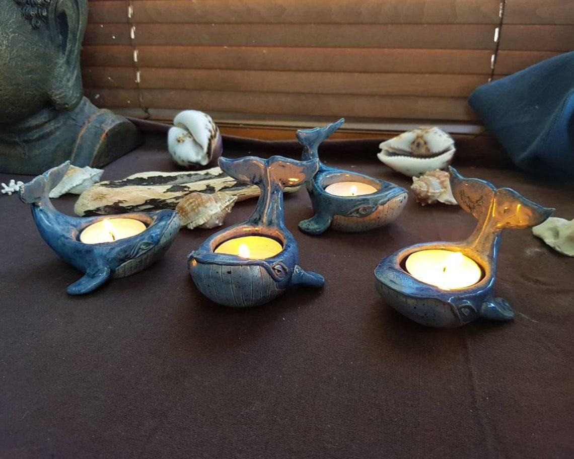 Whale candle holder Tea light candle holder Ceramic whale Etsy