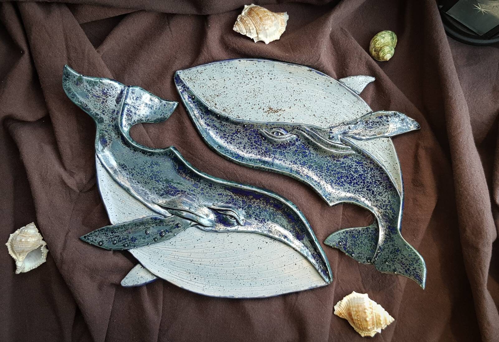 Blue whale serving plate Ceramic whale Spoon holder Etsy