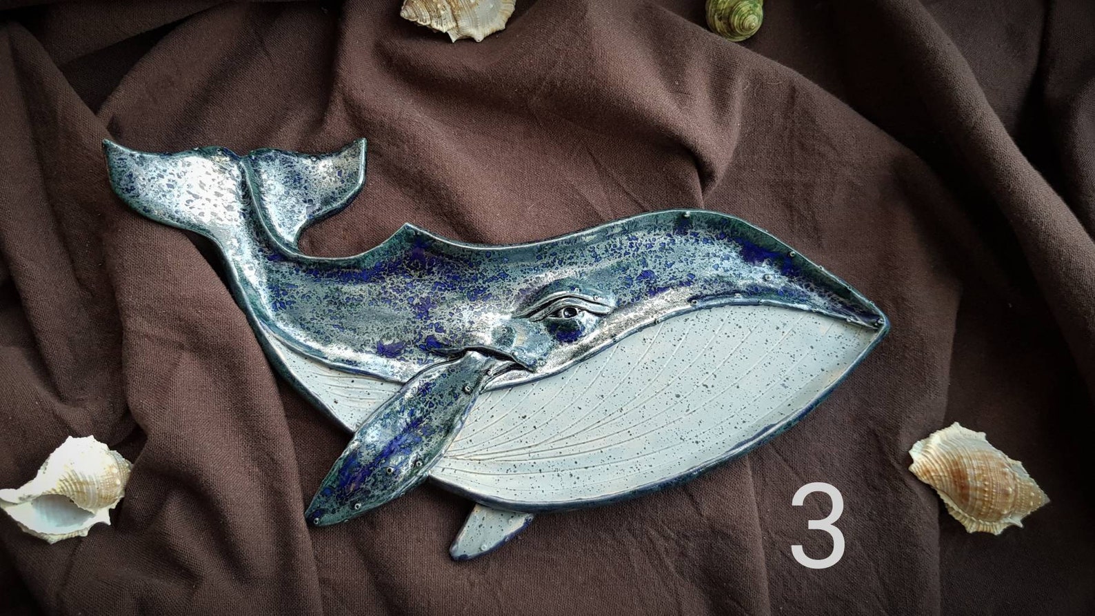 Blue whale serving plate Ceramic whale Spoon holder Etsy