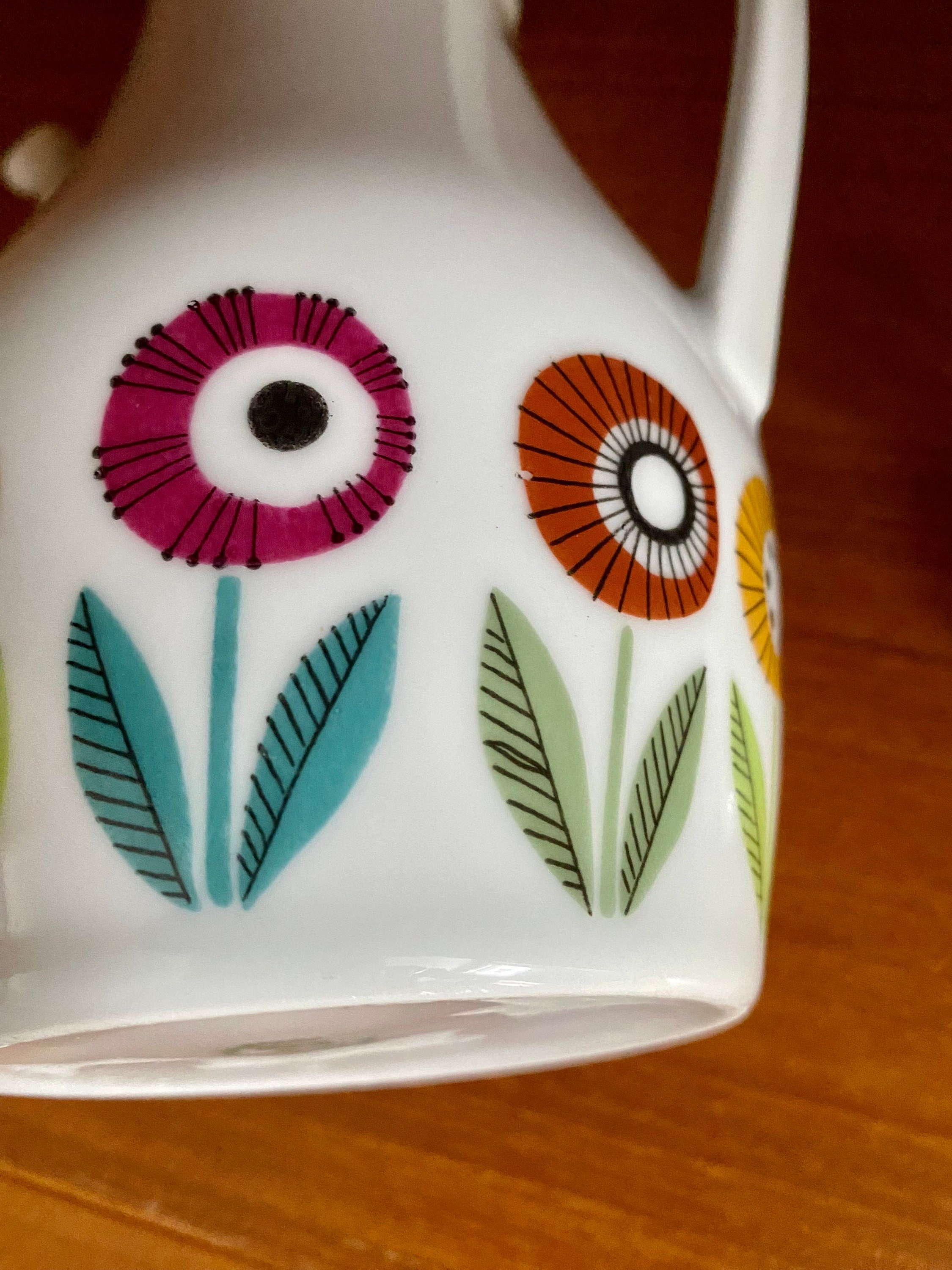 Upsala Ekeby Karlskrona コーヒーポット、Ignis Bellis Floral、Eva 