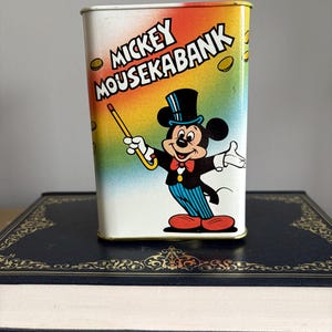 Banque en métal Mickey Mouse « Mousekabank » vintage Walt Disney Productions, poinçon, fabriqué aux États-Unis, DISNEY LOVER, collectionneur Disneyana, souvenirs