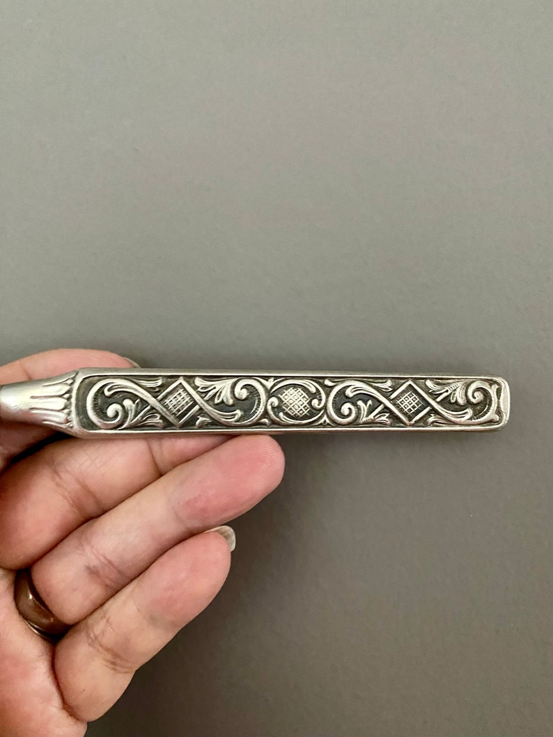 PEWTER starter Set Utensils, Norwegian, Vintage Utensils, MCM, Scroll