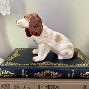 COCKER SPANIEL figurine, vintage dog figure, hunting dog, sporting dog, dog lover, Japan?, shelf decor, coffee table decor, book stack decor
