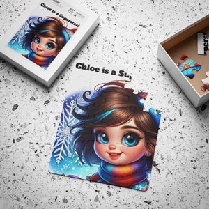 Inspirational Whimsical, Winter 30-piece Jigsaw Puzzle for kids- Personalize with any name!