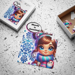 Inspirational Personalized Puzzle, Winter Wonderland, 30-piece Jigsaw Puzzle for kids- Personalize with any name!