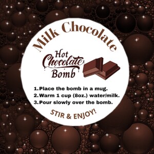 Milk Chocolate Hot Cocoa Bomb Labels| PDF, Instant Download| Holiday gift tags, hot chocolate bomb, all occasions