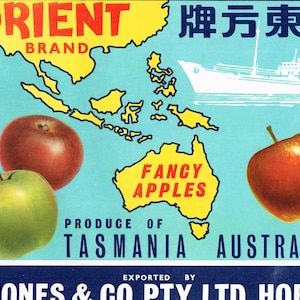 Vintage Tasmanian Apple Box Labels Orient Brand Special Price &quot;Baker&#39;s Dozen&quot; 13 Labels