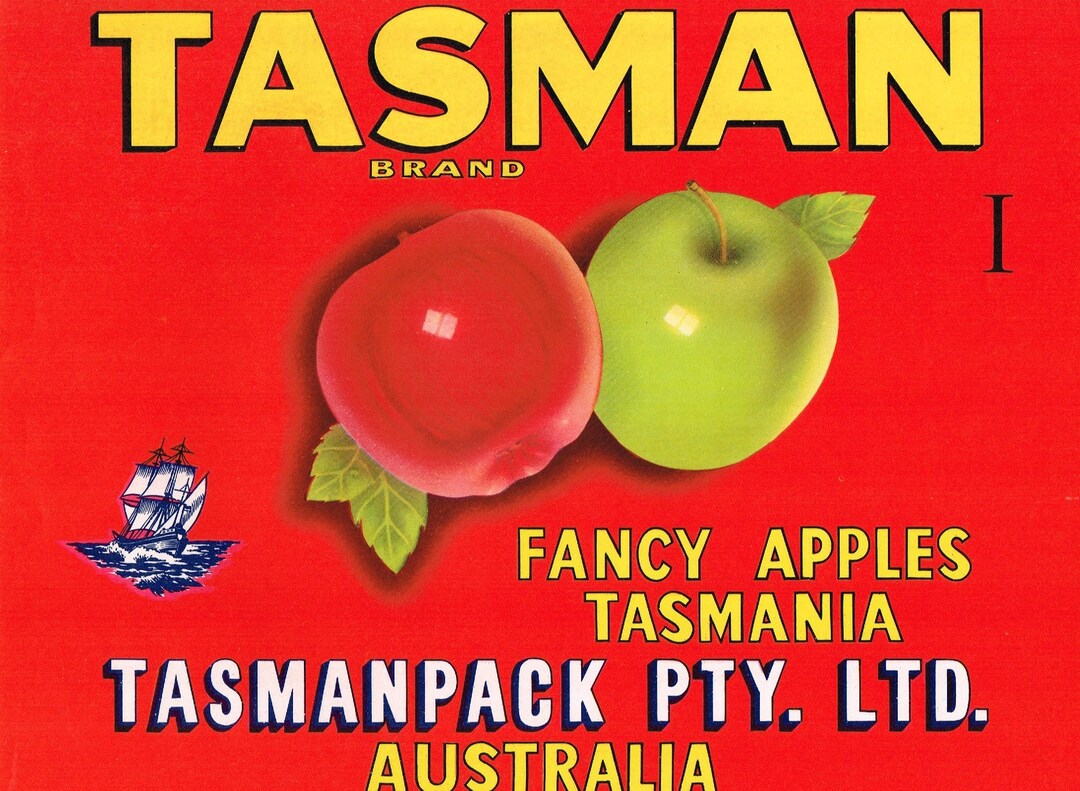 Vintage Tasmanian Apple Box Labels Tasman Brand Special Price baker's