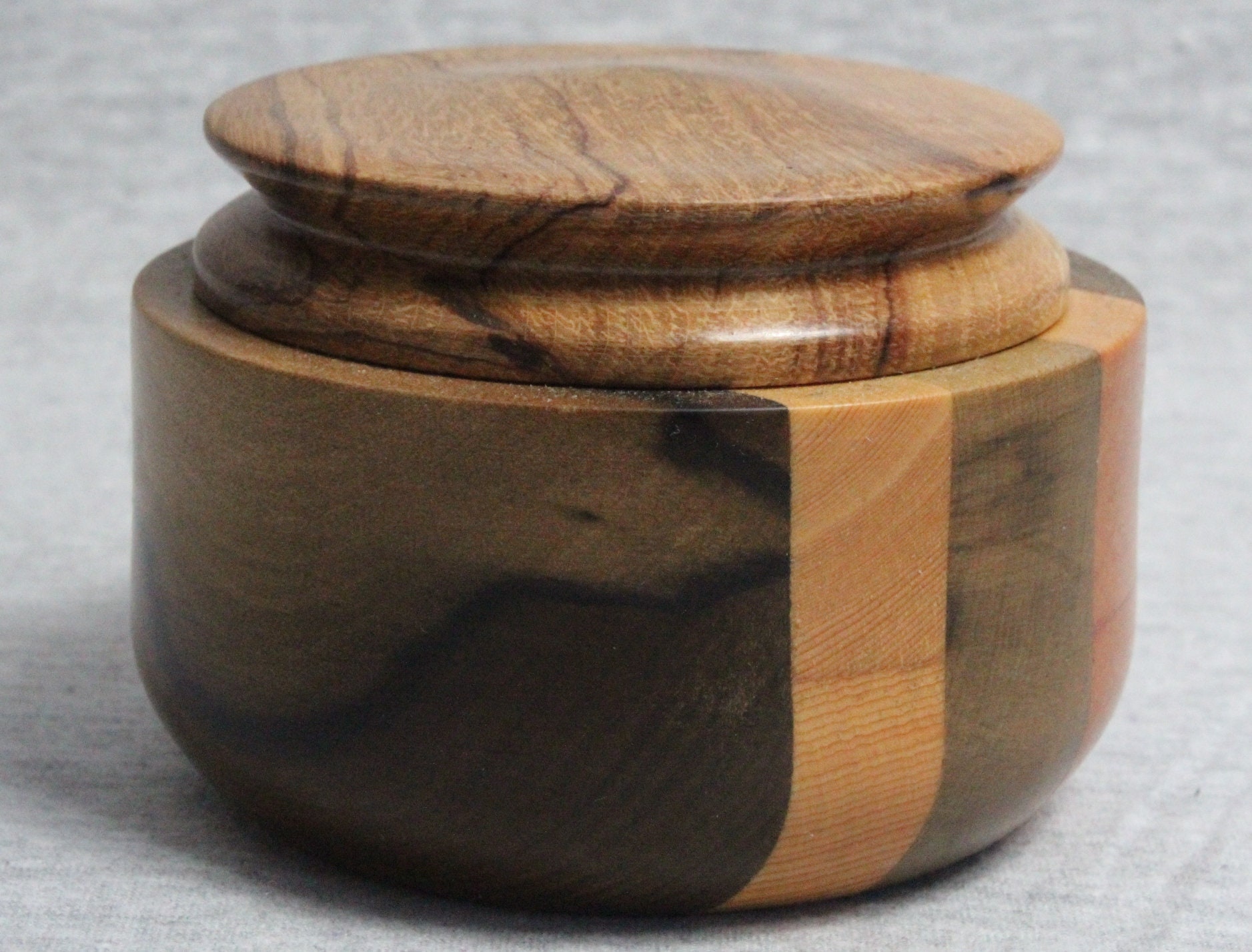 Tasmanian Blackheart Sassafras Mixed Timber Lidded Bowl Trinket Dish