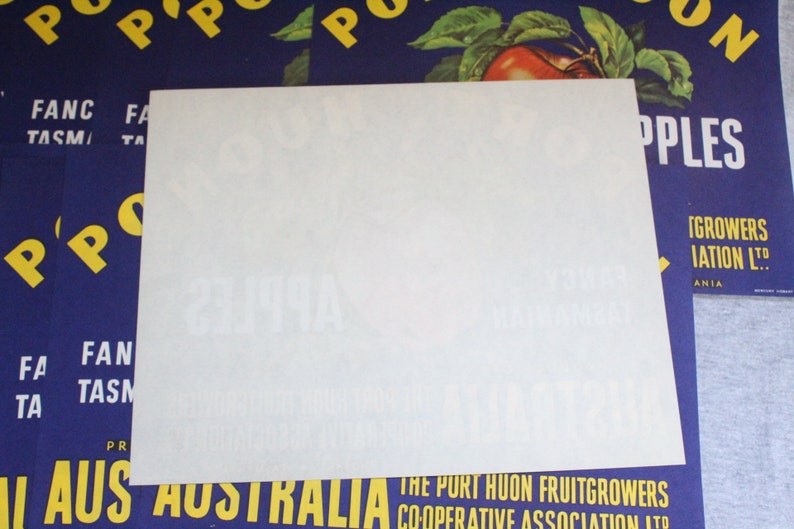 Vintage Tasmanian Apple Box Labels Port Huon Brand Special Price 12 Labels