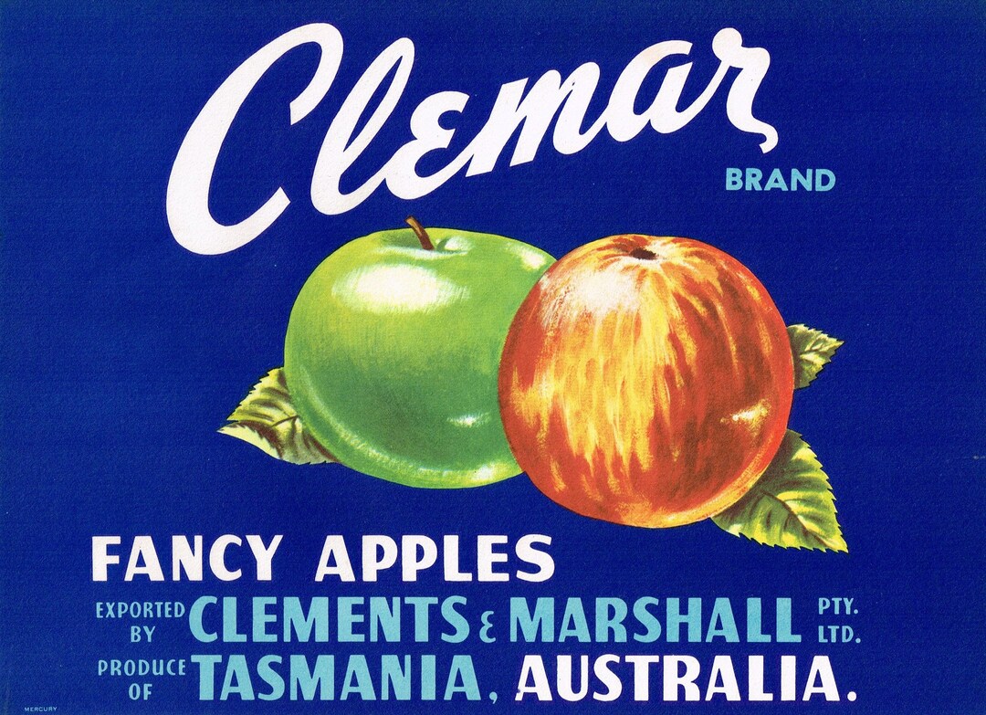Vintage Tasmanian Apple Box Labels Clemar Brand Special Price 