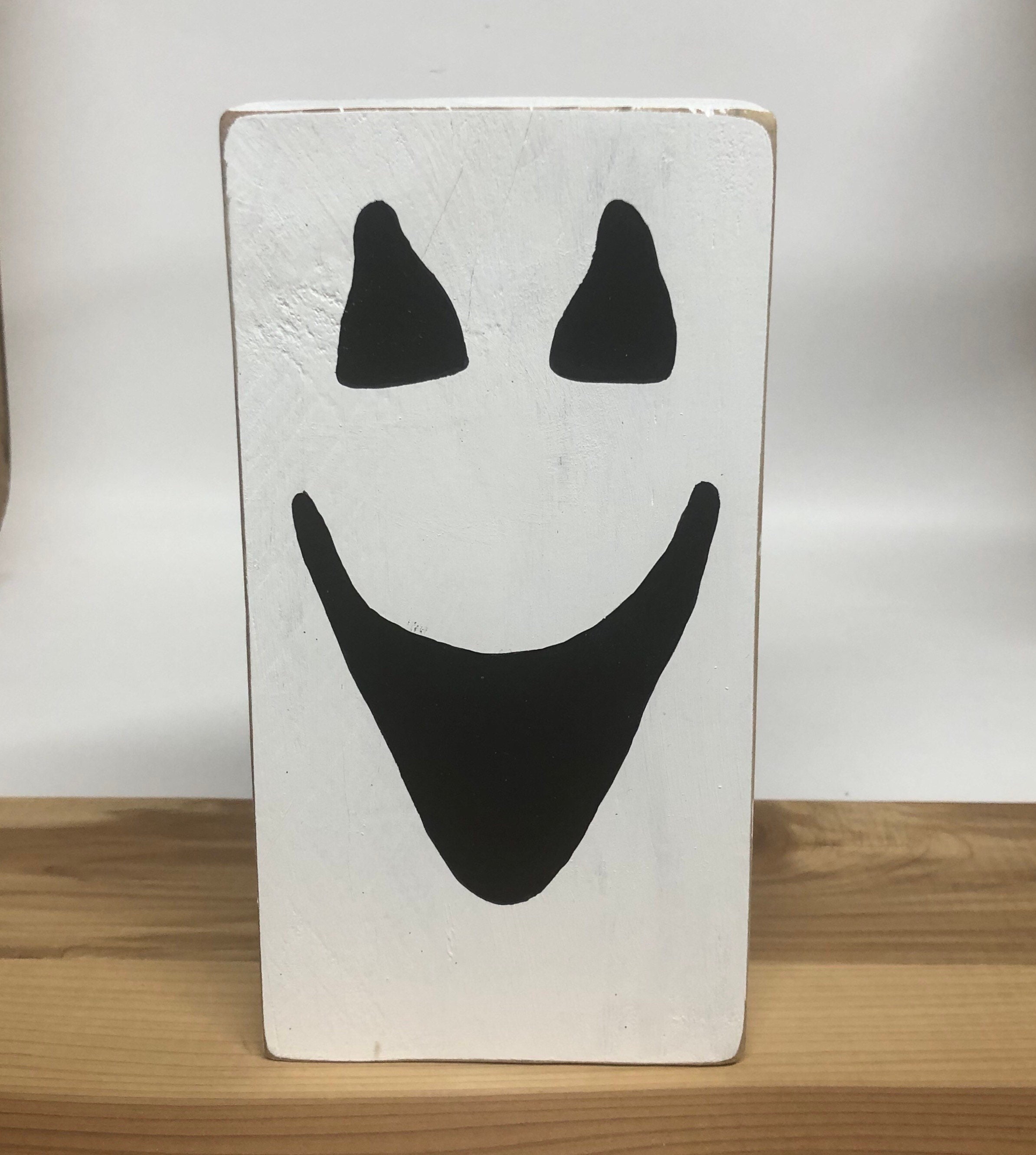 Wood Ghost Block, Halloween Decor - Etsy UK