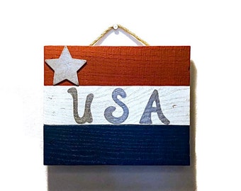 American Flag / Wood Flag / Americana Decor / Rustic Porch Decor