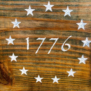 Americana Décor / Rustic 1776 Reclaimed Wood Sign / Independence Day Fourth of July Decor image 4