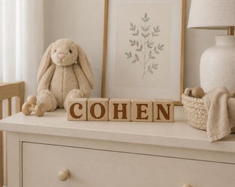Custom Wooden Baby Name Blocks, Heirloom Quality Nursery Decor