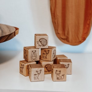 Woodland Animal Blocks, Woodland Nursery Decor, Animal Nursery, Wooden Building Blocks, Montessori Building Blocks, Open- Ended Toys