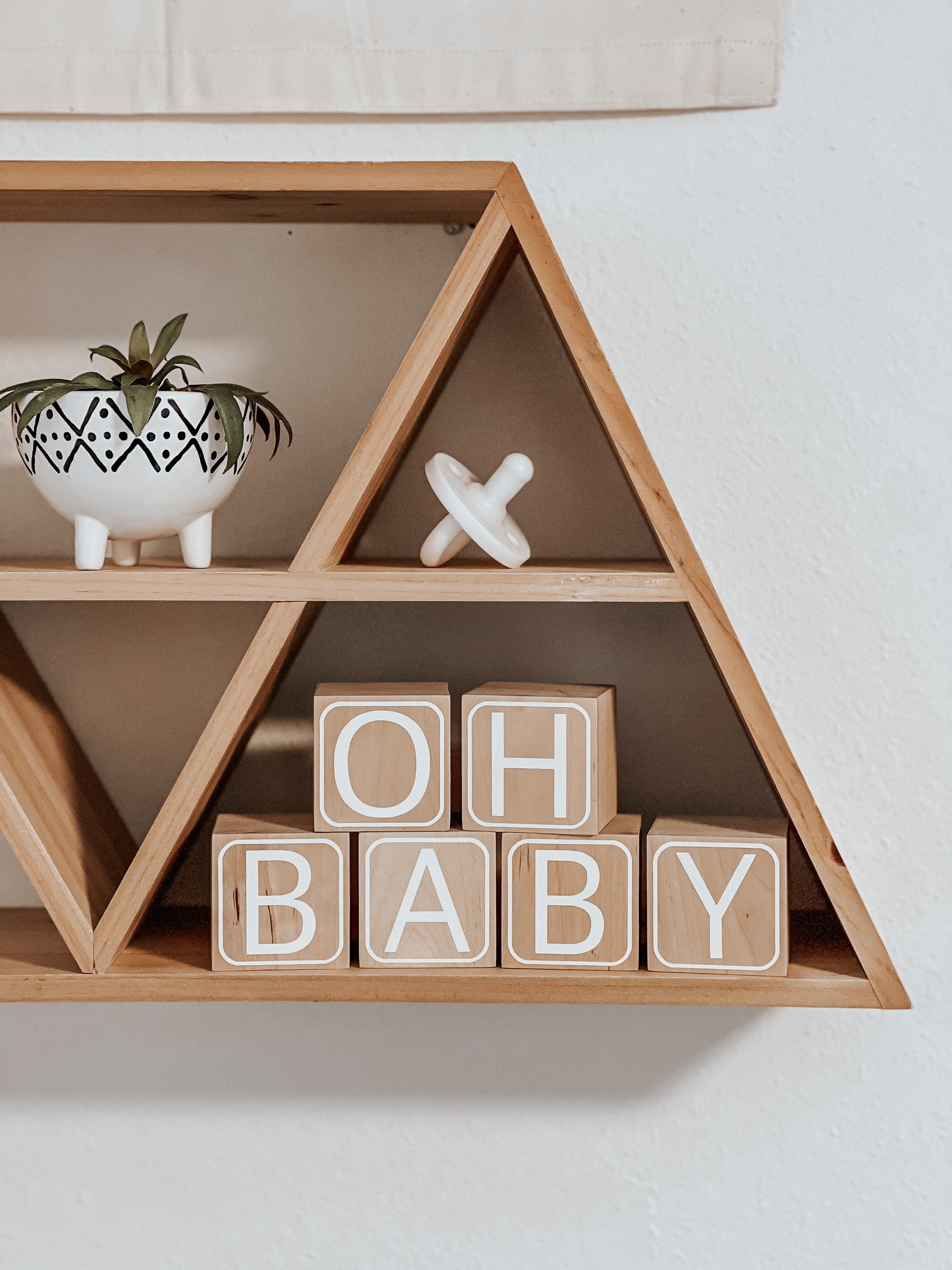 Oh Baby Wooden Blocks Baby Shower Decorations Minimalist Etsy