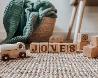 Retro Wooden Baby Name Blocks for Baby Shower Gift, Boho Decor for Girls Nursery, Newborn Photography Props