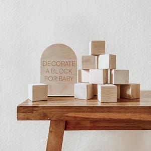 Baby Shower Block Activity, Wooden Baby Blocks, Baby Shower Games, DIY Baby Blocks, Wooden Arch Sign for Baby Shower, Boho Party
