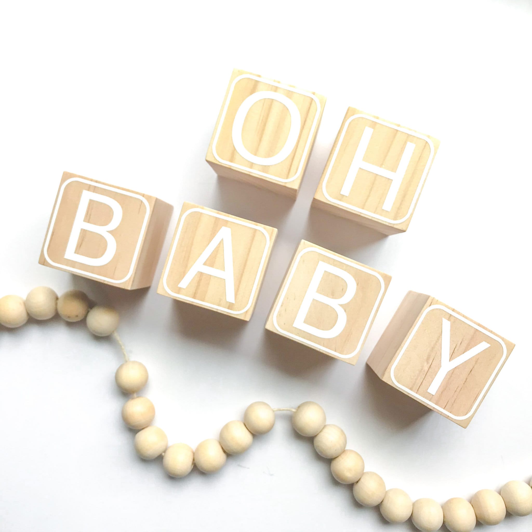 Oh Baby Wooden Blocks Baby Shower Decorations Minimalist Etsy