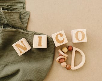 Custom Wooden Baby Name Blocks, Heirloom Quality Nursery Decor