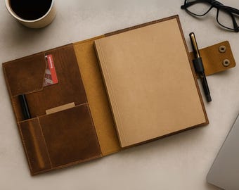 Cuaderno de cuero personalizado A5: Cuaderno recargable grabado