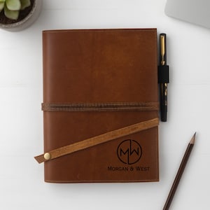 Personalized Leather A5 Journal: Refillable Travel Notebook, Custom Engraved
