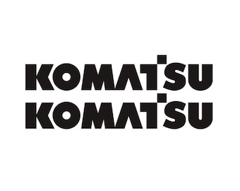 Paquete de 2 pegatinas con el logotipo de KOMATSU, 15, 20, 30, 40, 50, 60, 70, 80, 90 y 100 cm, en blanco, negro, amarillo, rojo, naranja, azul marino, rosa, gris, verde, plata y dorado.