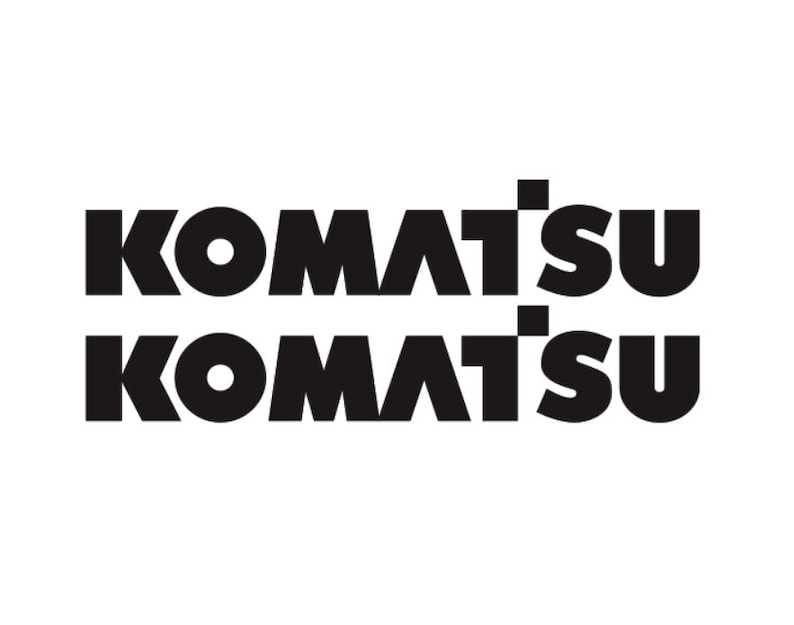 May include: Black KOMATSU logo in a bold, sans-serif font, repeated twice on a white background. The letters are evenly spaced and clearly defined, creating a strong visual impact. The logo is simple and modern.
