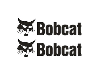 Paquete de 2 pegatinas con el logotipo de BOBCAT, 15, 20, 30, 40, 50, 60, 70, 80, 90 y 100 cm, en blanco, negro, amarillo, rojo, naranja, azul marino, rosa, gris, verde, plata y dorado.