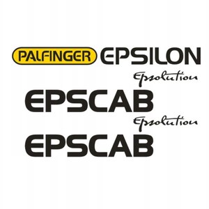 Puede incluir: La imagen muestra el logotipo PALFINGER EPSILON en negro y amarillo, junto con el logotipo EPSCAB en negro. La palabra "Epsolution" está escrita en cursiva. Todo el texto está sobre un fondo blanco.