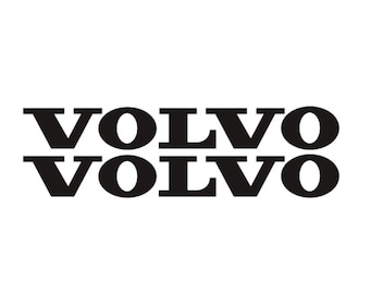 Paquete de 2 pegatinas con el logotipo de Volvo, 15, 20, 30, 40, 50, 60, 70, 80, 90 y 100 cm, en blanco, negro, amarillo, rojo, naranja, azul marino, rosa, gris, verde, plata y dorado.