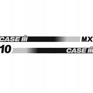 May include: Two black and gray Case IH MX110 decals. The decals have a gradient design and the text "CASE IH" and "MX110" in white. The decals are for agricultural equipment.