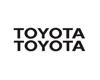 Paquete de 2 pegatinas con el logotipo de TOYOTA 15, 20, 30, 40, 50, 60, 70, 80, 90 y 100 cm, blanco, negro, amarillo, rojo, naranja, azul marino, rosa, gris, verde, plata y dorado.