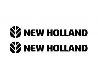 Paquete de 2 pegatinas con el logotipo de NEW HOLLAND, 15, 20, 30, 40, 50, 60, 70, 80, 90 y 100 cm, blanco, negro, amarillo, rojo, naranja, azul marino, rosa, gris, verde, plata y dorado.