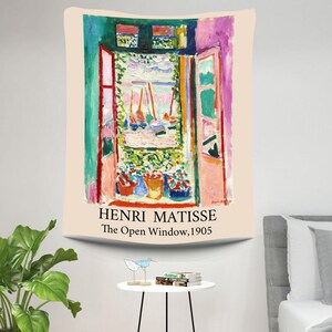 Gobelin „Otwarte okno” Henri Matisse'a | Francuski artysta Henri Matisse, fowizm, estetyczna sztuka ścienna, plakat flanelowy