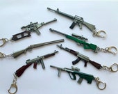 Gun Rifle Sniper Keychain Key Ring Firearm Keychain Ornament, Video Game Gift, Gun Lover Gift, AWM, AKM, S686, M16A4, AUG Model