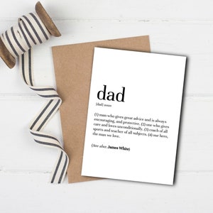 Customize Father's Day Card, Printable Father's Day Card, Template Father's Day Card, Personalized Gift for dad, Dad Definition, I love you