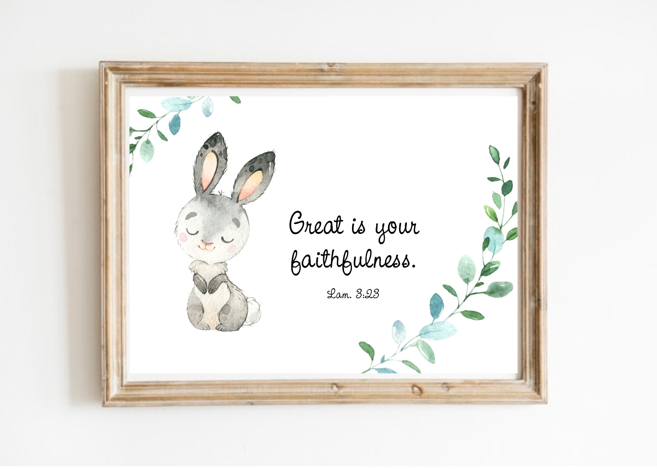 Rabbit. Forest. Nursery Decor. Scripture Nursery Wall Art. Etsy