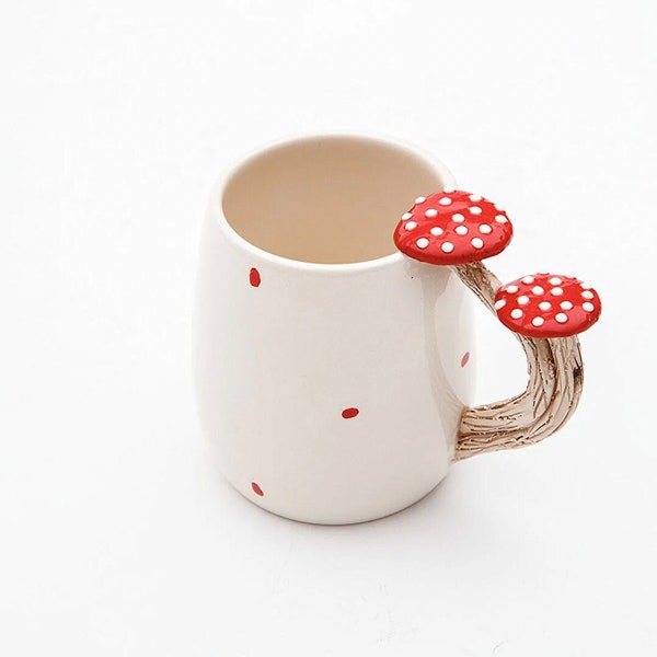 Handmade Pottery Mushroom Mug - Valentines Gifts - Gift for girlfriend - Gift for boyfriend - Mushroom Coffee Mug Gifts - Mushroom Lover