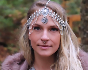 Unique Silver Plated Head Jewellery   | Head Chain | Belly Dance Chain | Tribal Dance Chain